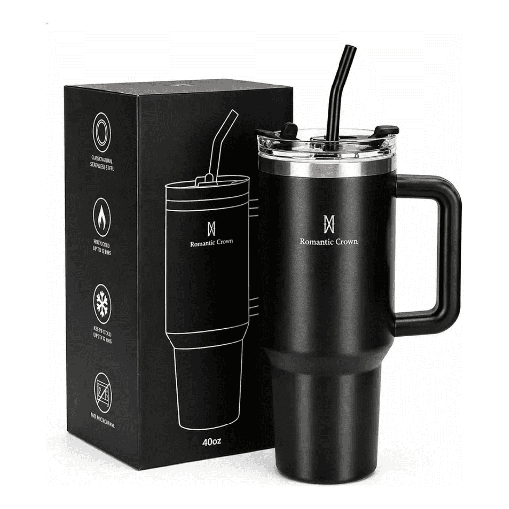 Copo Térmico Gigante 1,2l Inox Com Tampa E Inox Canudo