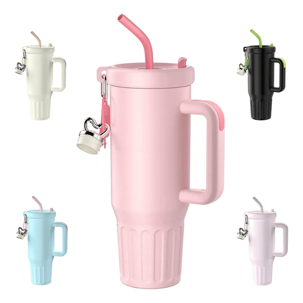 Copo Térmico Gigante 1,2l Inox Com Tampa E Inox Canudo
